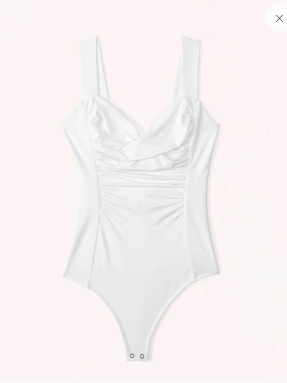 Abercrombie & Fitch White Ruched Bodysuit